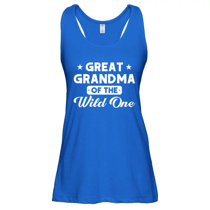 Great Grandma Of The Wild One Great Grandma Wild One Great Gift Ladies Essential Flowy Tank