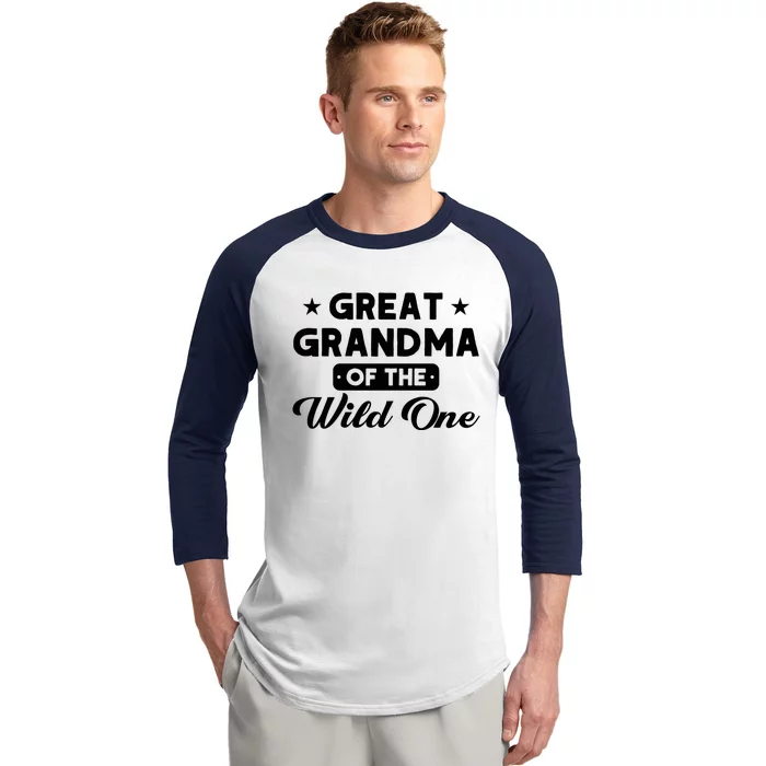 Great Grandma Of The Wild One Great Grandma Wild One Great Gift Baseball Sleeve Shirt