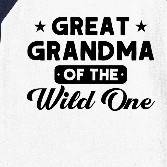 Great Grandma Of The Wild One Great Grandma Wild One Great Gift Baseball Sleeve Shirt