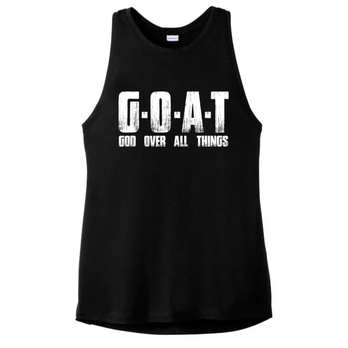 GOAT God Over All Things Ladies Tri-Blend Wicking Tank