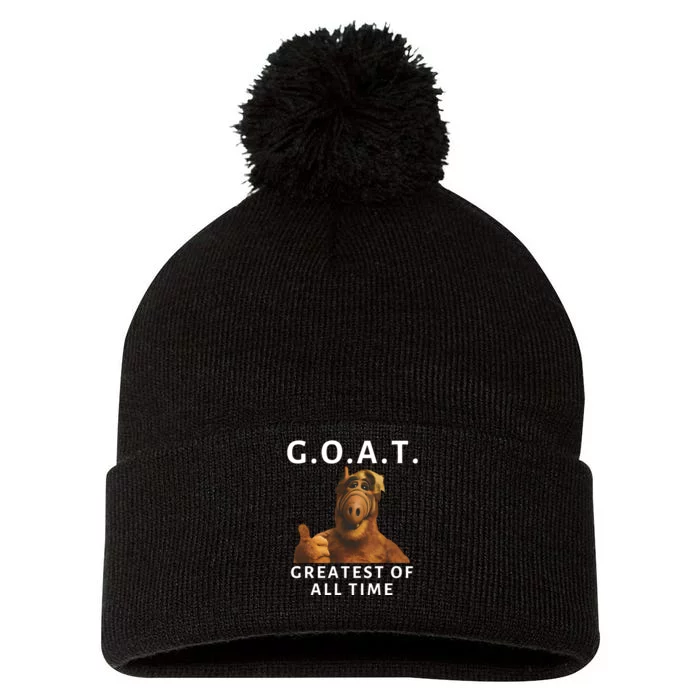 G.O.A.T. Greatest Of All Time Alf Goat Pom Pom 12in Knit Beanie