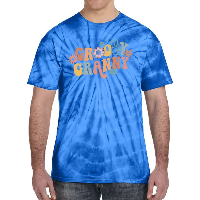 Groovy Granny One Thankful Granny Thanksgiving Christmas Tie-Dye T-Shirt