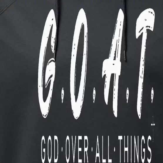 G.O.A.T God Over All Thing Black And White Performance Fleece Hoodie