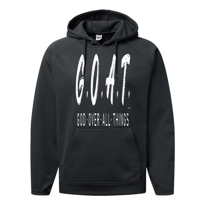 G.O.A.T God Over All Thing Black And White Performance Fleece Hoodie