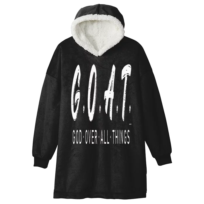 G.O.A.T God Over All Thing Black And White Hooded Wearable Blanket