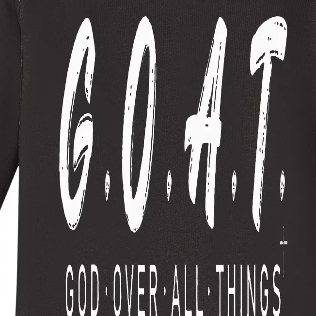 G.O.A.T God Over All Thing Black And White Baby Long Sleeve Bodysuit