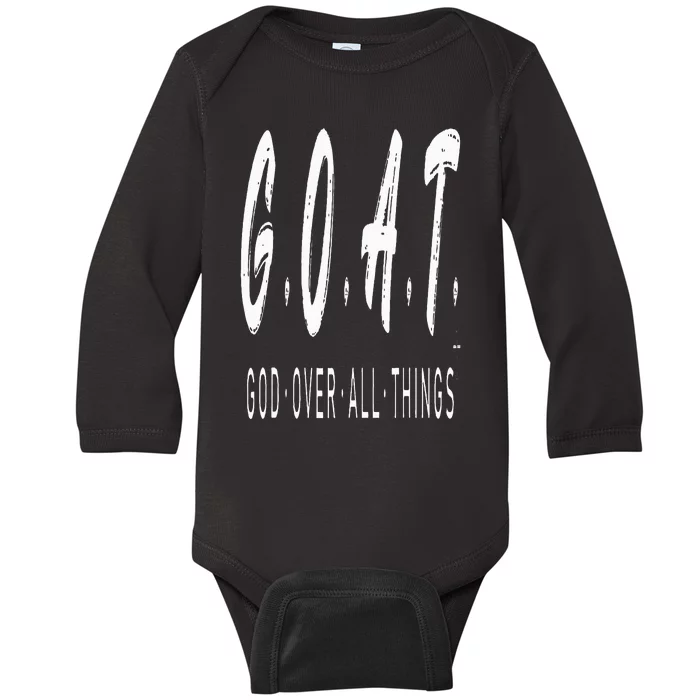 G.O.A.T God Over All Thing Black And White Baby Long Sleeve Bodysuit