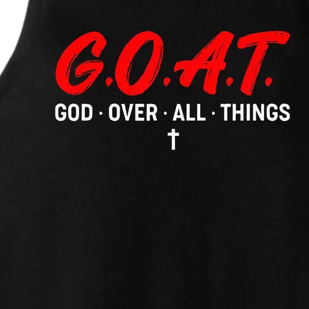 G.O.A.T. God Over All Things Funny Apparel Ladies Tri-Blend Wicking Tank