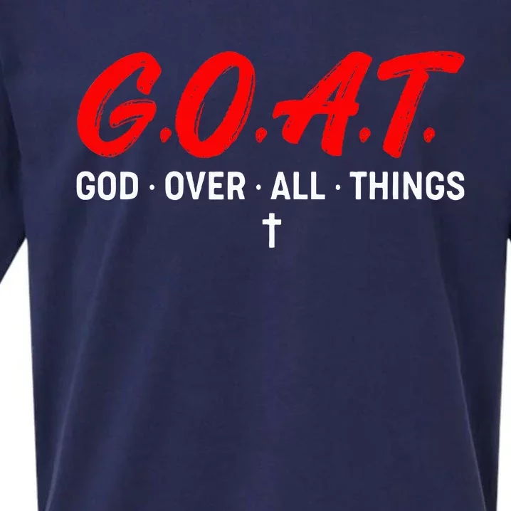 G.O.A.T. God Over All Things Funny Apparel Sueded Cloud Jersey T-Shirt