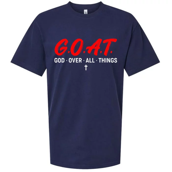 G.O.A.T. God Over All Things Funny Apparel Sueded Cloud Jersey T-Shirt