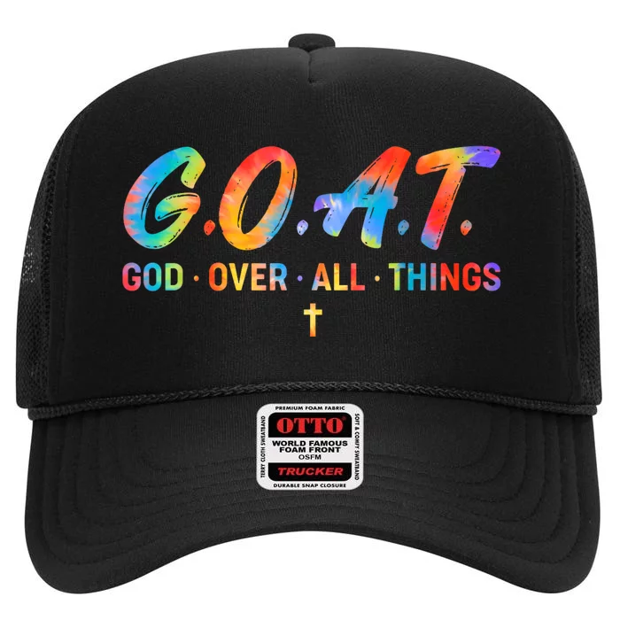 Goat God Over All Things High Crown Mesh Trucker Hat