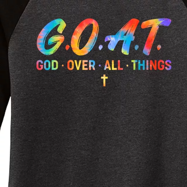 Goat God Over All Things Women's Tri-Blend 3/4-Sleeve Raglan Shirt