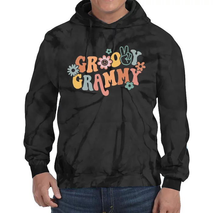 Groovy Grammy One Thankful Grammy Thanksgiving Christmas Tie Dye Hoodie