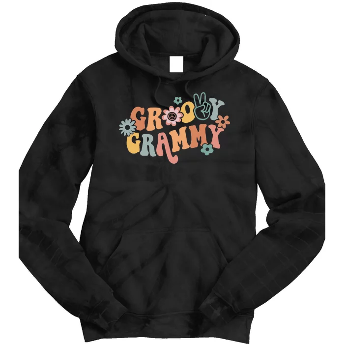 Groovy Grammy One Thankful Grammy Thanksgiving Christmas Tie Dye Hoodie