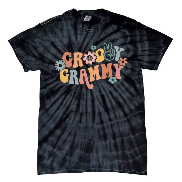 Groovy Grammy One Thankful Grammy Thanksgiving Christmas Tie-Dye T-Shirt