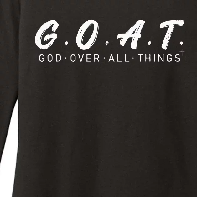 G.O.A.T God Over All Thing Black And White Womens CVC Long Sleeve Shirt