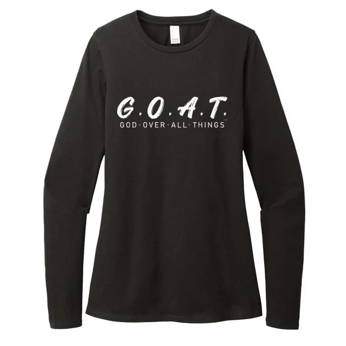 G.O.A.T God Over All Thing Black And White Womens CVC Long Sleeve Shirt