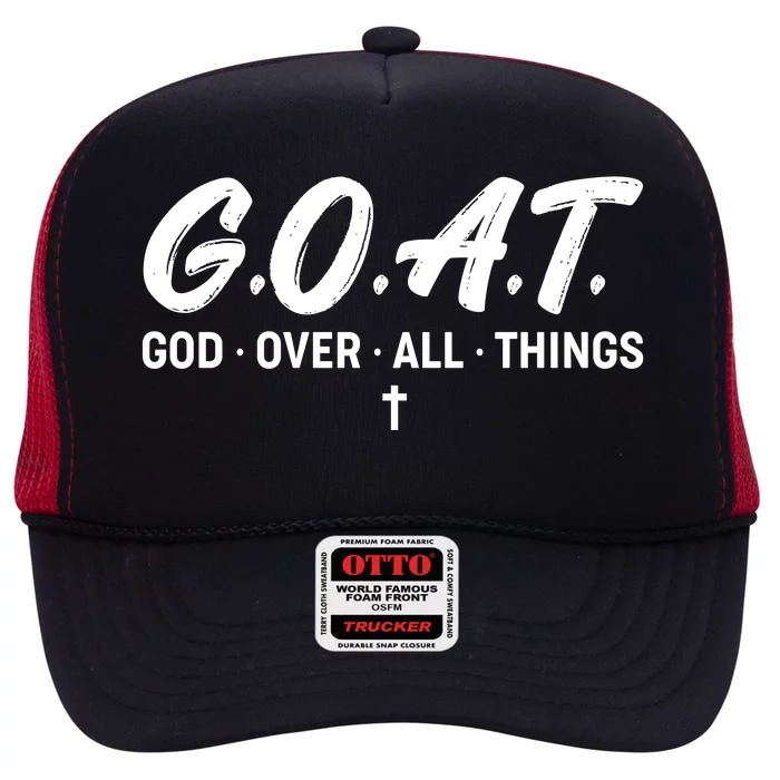 GOAT God Over All Things High Crown Mesh Trucker Hat