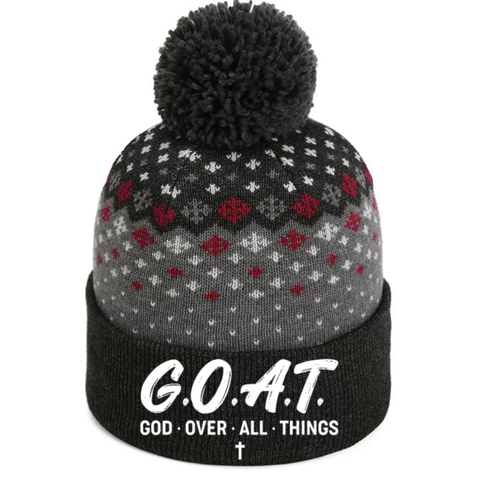 GOAT God Over All Things The Baniff Cuffed Pom Beanie