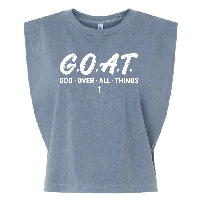 GOAT God Over All Things Garment-Dyed Women's Muscle Tee