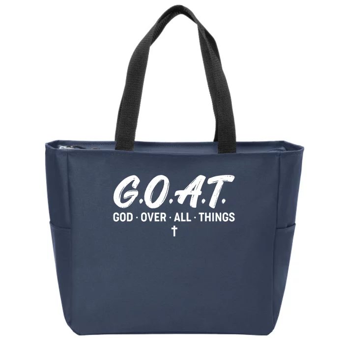 GOAT God Over All Things Zip Tote Bag