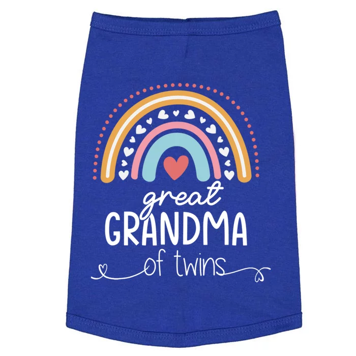 Great Grandma Of Twins Funny Gift For New Grandma Cute Rainbow Gift Doggie Tank