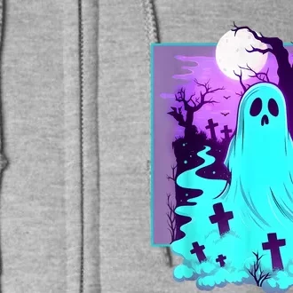 Ghost Graveyard Pastel Goth Cute Spooky Halloween Aesthetic Full Zip Hoodie