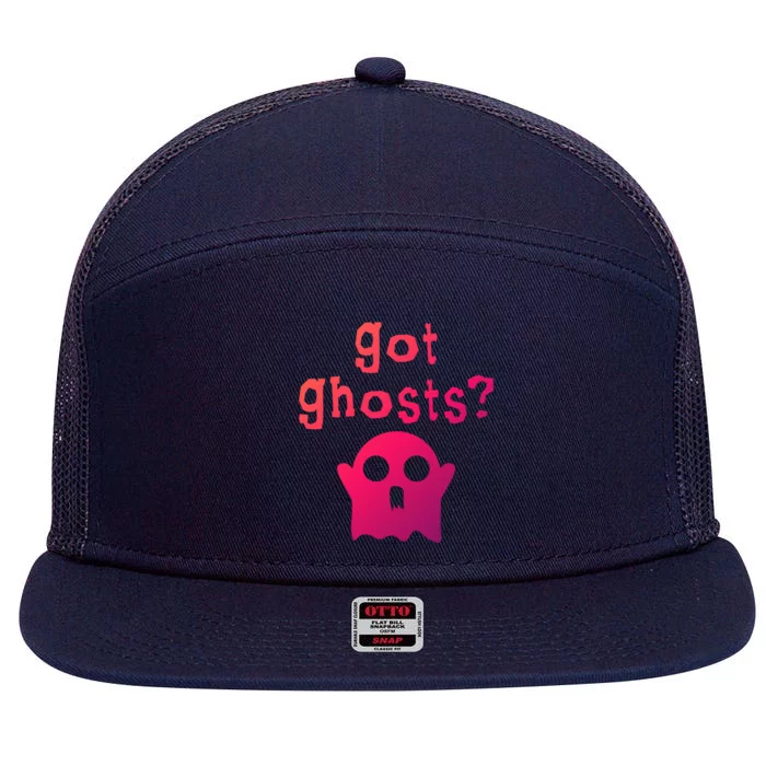 Got Ghosts Paranormal Gift 7 Panel Mesh Trucker Snapback Hat