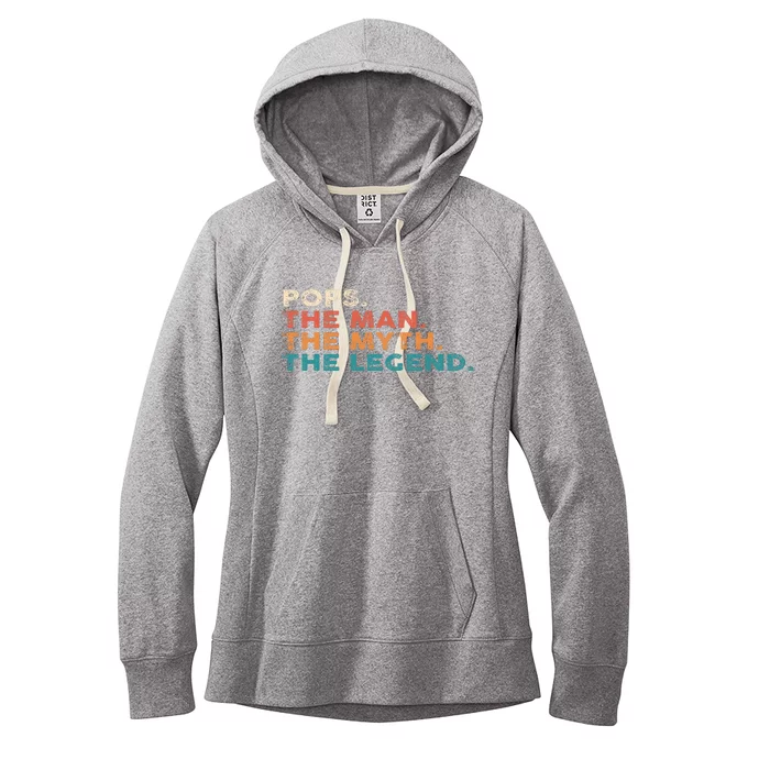 Grandpa Gift Pops The Man The Myth The Legend Fathers Day 80 Women's Fleece Hoodie