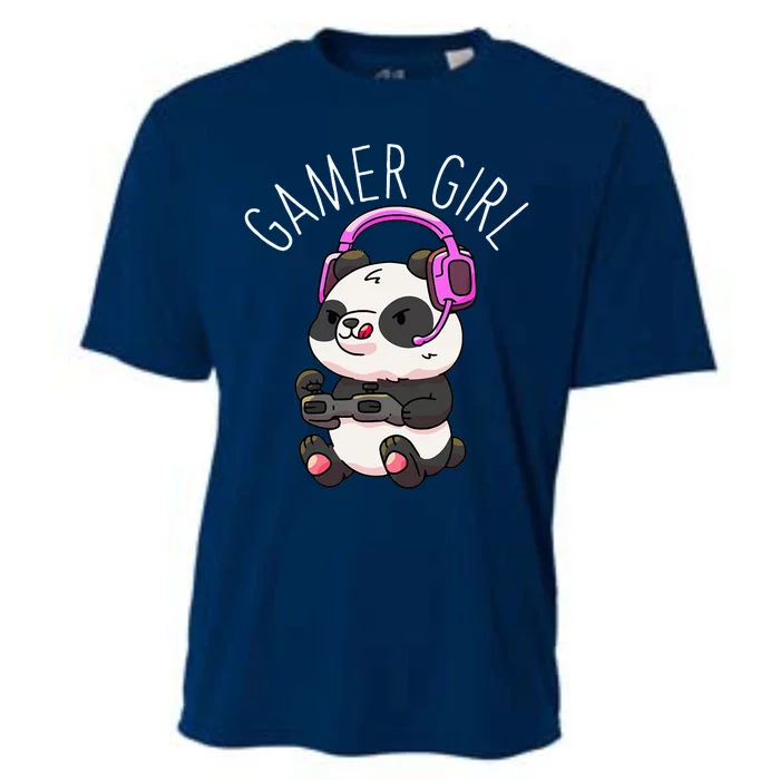 Gamer Girl Panda Gaming Pandas Video Game Cooling Performance Crew T-Shirt