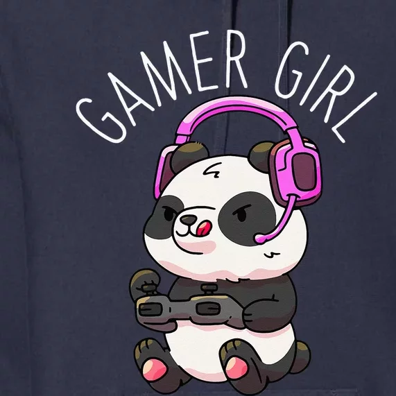 Gamer Girl Panda Gaming Pandas Video Game Premium Hoodie