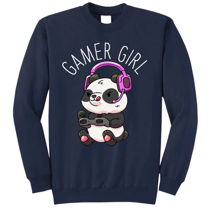 Gamer Girl Panda Gaming Pandas Video Game Tall Sweatshirt