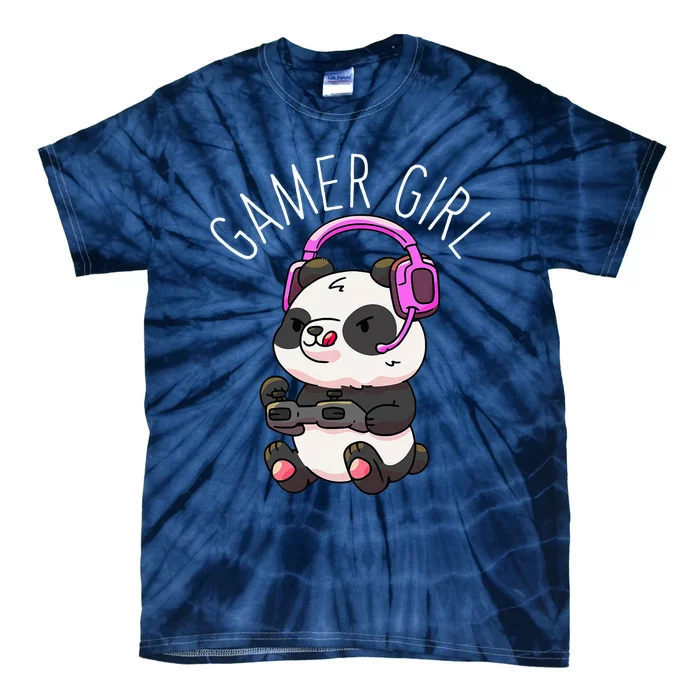 Gamer Girl Panda Gaming Pandas Video Game Tie-Dye T-Shirt