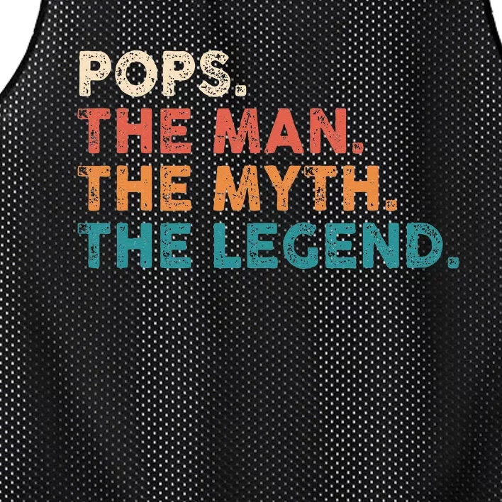 Grandpa Gift Pops The Man The Myth The Legend Fathers Day 80 Mesh Reversible Basketball Jersey Tank