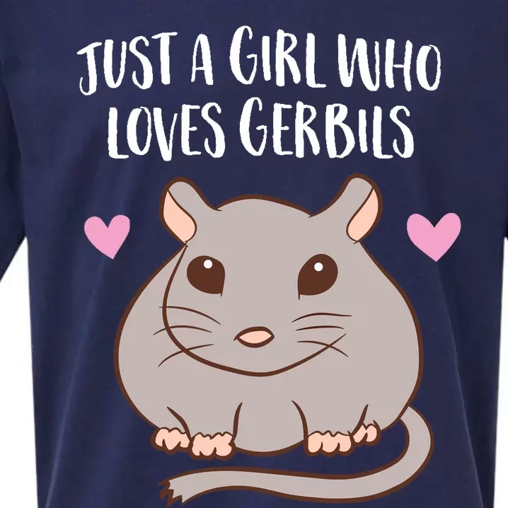 Gerbil Girl Pet Owner Gift Just a Girl Who Loves Gerbils Sueded Cloud Jersey T-Shirt