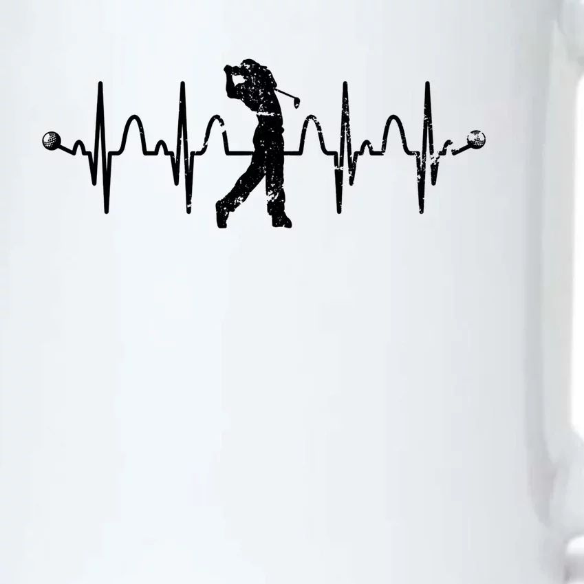 Golfer Golf Player Heartbeat Golf Course Golf Meaningful Gift Black Color Changing Mug