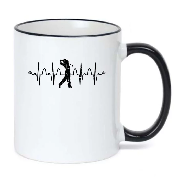 Golfer Golf Player Heartbeat Golf Course Golf Meaningful Gift Black Color Changing Mug