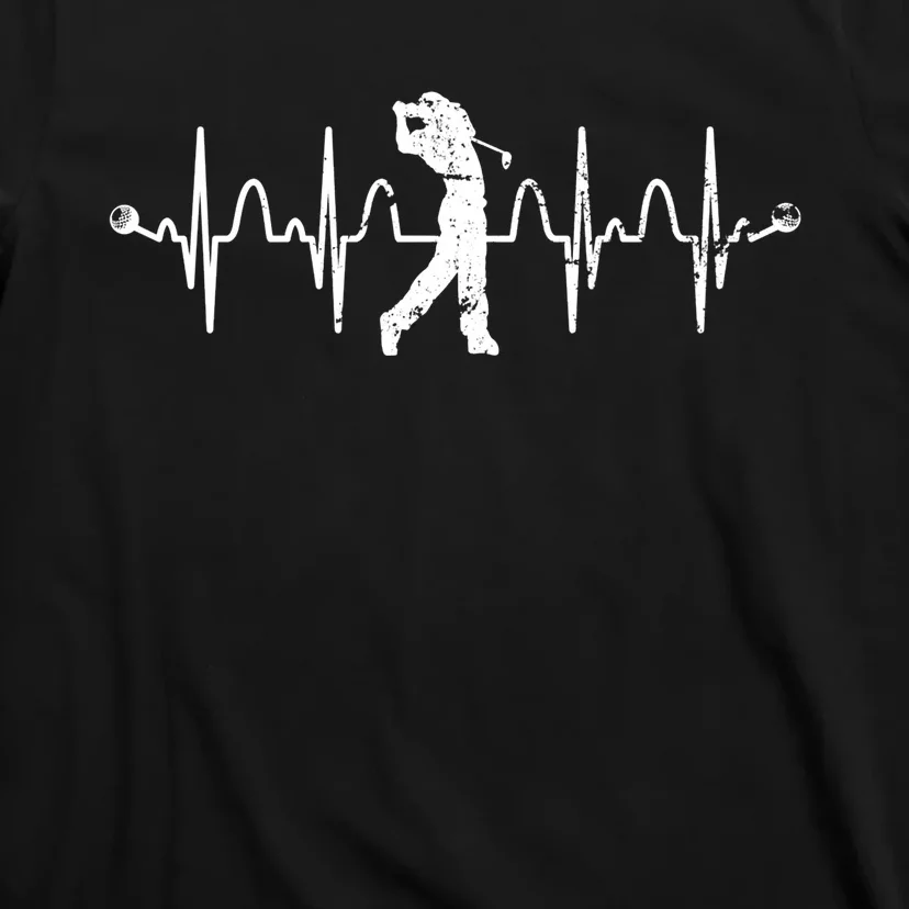 Golfer Golf Player Heartbeat Golf Course Golf Meaningful Gift T-Shirt