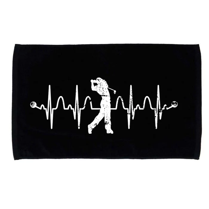 Golfer Golf Player Heartbeat Golf Course Golf Meaningful Gift Microfiber Hand Towel