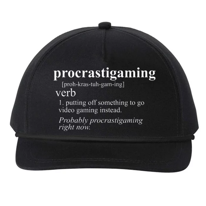 Gamer Gifts  Procratigaming Video Gaming Snapback Five-Panel Rope Hat