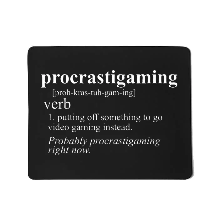 Gamer Gifts  Procratigaming Video Gaming Mousepad