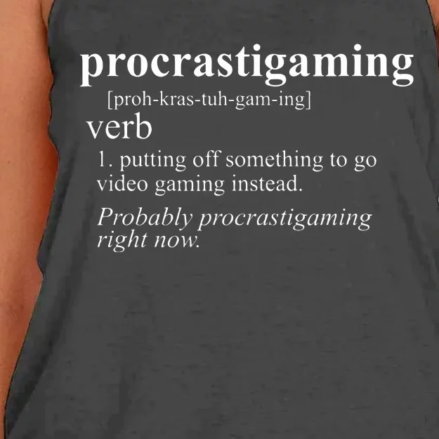 Gamer Gifts  Procratigaming Video Gaming Women's Knotted Racerback Tank