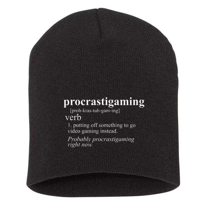 Gamer Gifts  Procratigaming Video Gaming Short Acrylic Beanie