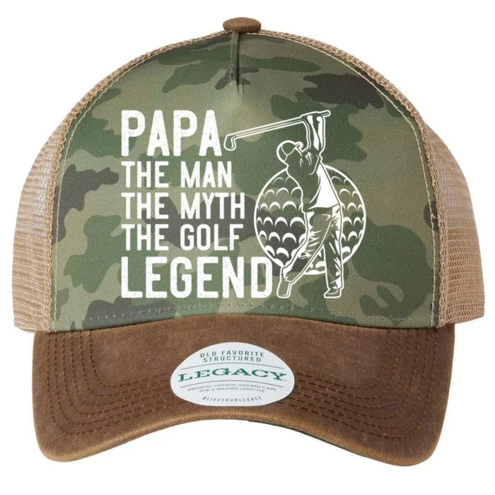 Golfing Gift Papa The The Myth Golf Legend Gift Legacy Tie Dye Trucker Hat