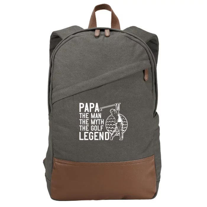 Golfing Gift Papa The The Myth Golf Legend Gift Cotton Canvas Backpack