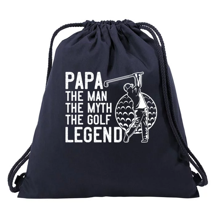 Golfing Gift Papa The The Myth Golf Legend Gift Drawstring Bag