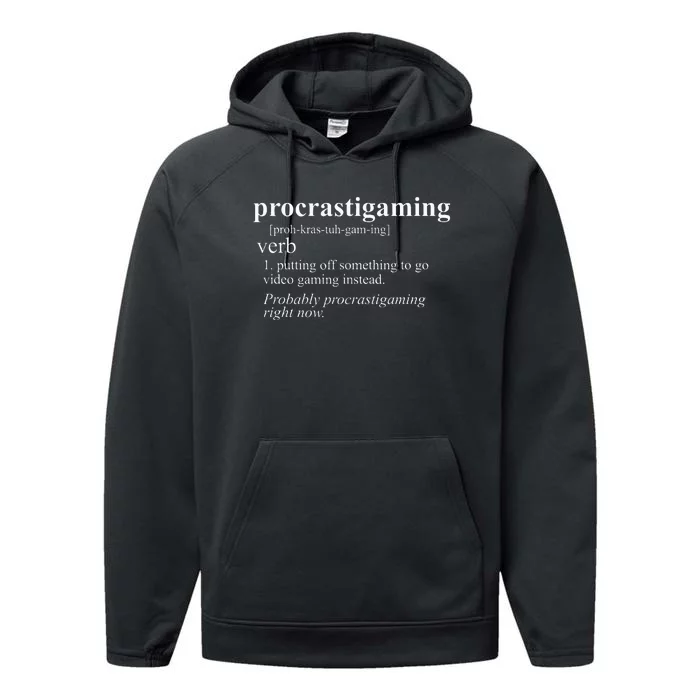 Gamer Gifts Procratigaming Video Gaming Performance Fleece Hoodie