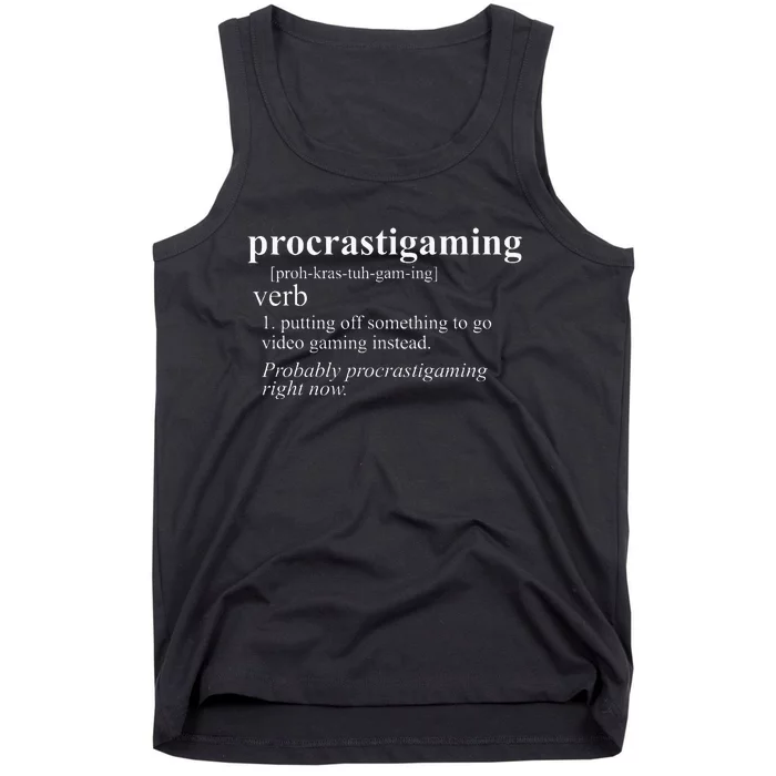 Gamer Gifts Procratigaming Video Gaming Tank Top