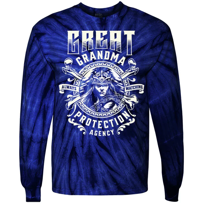 Great Grandma Protection Agency Always Watching Tie-Dye Long Sleeve Shirt