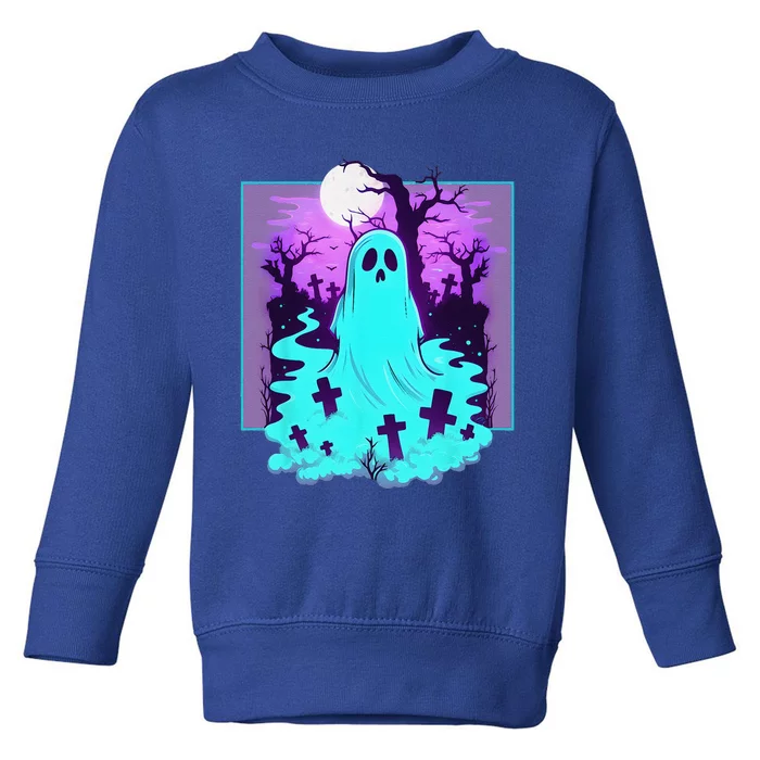 Ghost Graveyard Pastel Goth Cute Spooky Halloween Aesthetic Toddler Sweatshirt